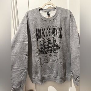 Gildan Gray Graphic Crewneck Sweater